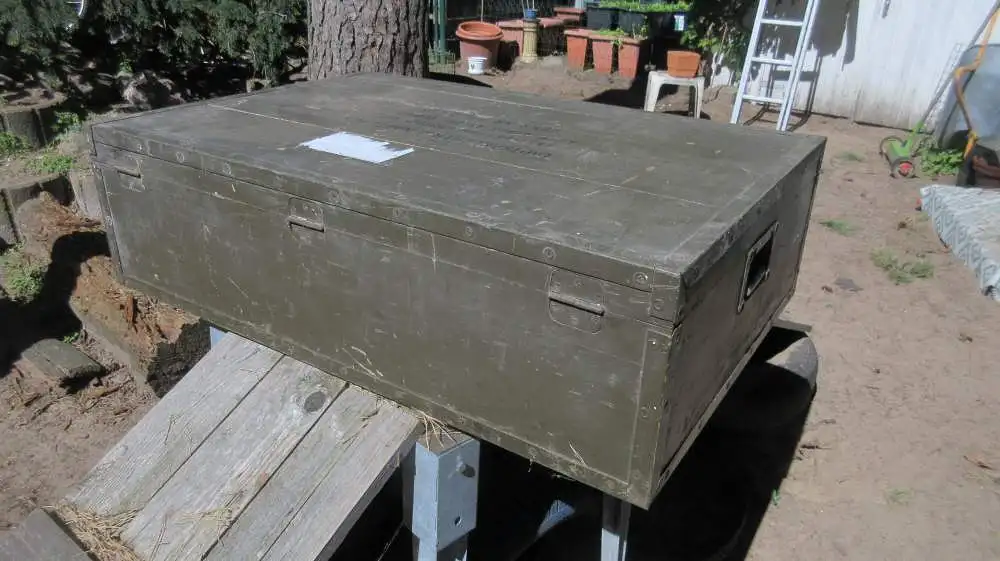  Transportkiste Holzkiste Bundeswehr für Ausbildung  Funksprechbetrieb 60-80er 3