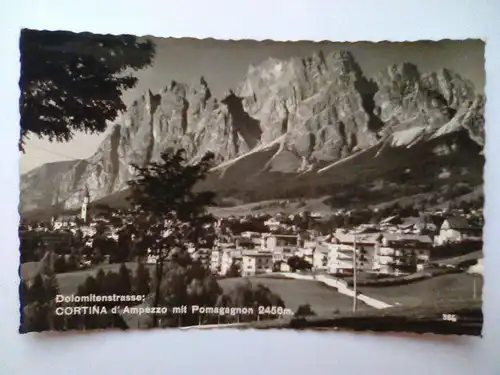 Cortina d´Ampezzo - Dolomitenstraße mit Pomagagnon - Venetien Italien (gelaufen) Ansichtskarte 