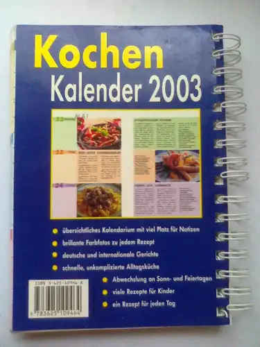 Kochen Kalender 2003 (mit 365 Tagesrezepten)