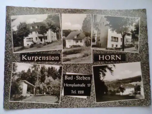 Bad Steben - Kurpension Horn mit Gästehaus Schenk (1963 gelaufen) Ansichtskarte