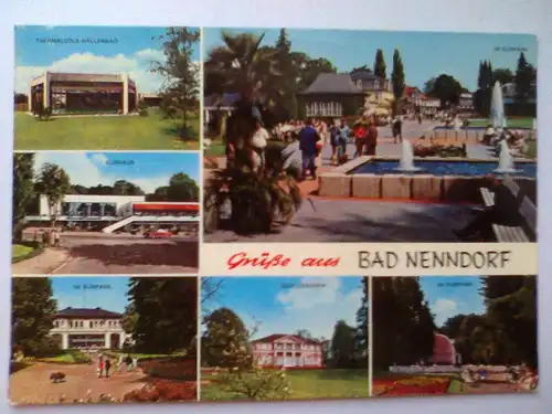 Bad Nenndorf - Grüße aus Bad Nenndorf (Kurhaus, Kurpark, Schlösschen Thermalsole Hallenbad) Mehrbildkarte (gelaufen) Ansichtskarte