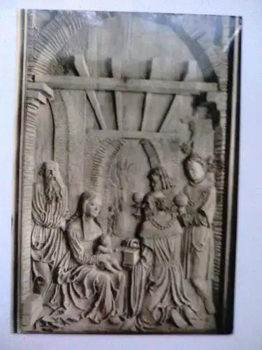 Salzburg - Museum Carolino Augusteum - Anbetung der Könige Relief vom ehemaligen Hochaltar der Kirche in Irrsdorf um 1520 ( ungelaufen, aber beschrieben) Ansichtskarte