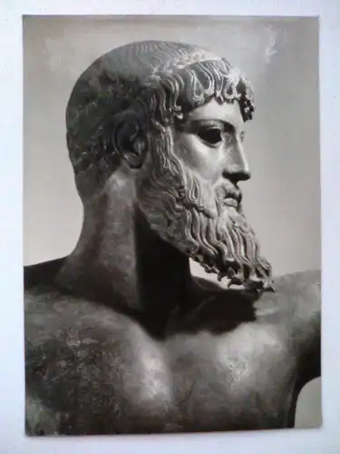 Athen Nationalmuseum - Bronze-Statue Poseidon of Artemision - Griechenland (1960 gelaufen) Postkarte / Ansichtskarte