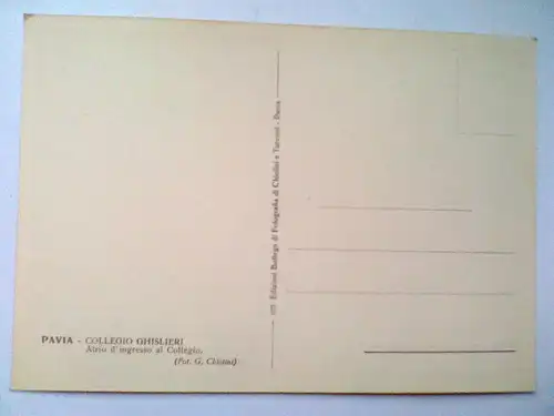 Pavia - Collegio Ghislieri - Eingangshalle zum College - Atrio d ingresso al Collegio - Lombardei Italien (ungelaufen) Postkarte / Ansichtskarte