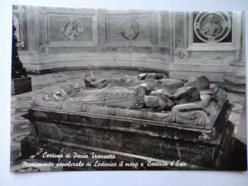 Pavia - Kartause von Pavia - Certosa di Pavia - Lodovico il moro e Beatrice d\' Este - Lombardei Italien (ungelaufen) Postkarte / Ansichtskarte