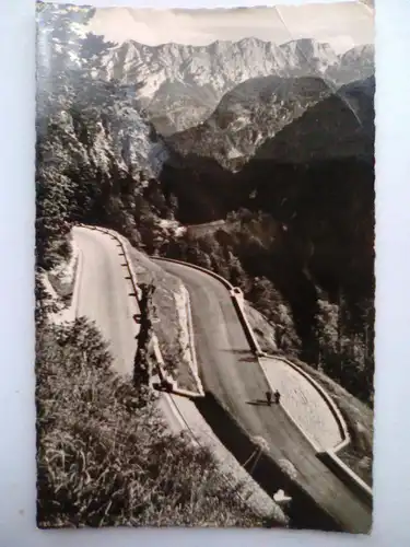 Alpenstraße - Deutsche Alpenstraße bei Mauthäusl - Blick auf die Reiteralpe (ca. 50er Jahre gelaufen) Ansichtskarte