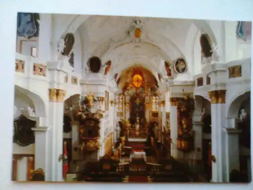 Dürnstein Donau Wachau - Kirche Mariae Himmelfahrt - Hochaltar Kanzel Nepomukgruppe - Duernstein Niederösterreich Österreich (ungelaufen) Ansichtskarte
