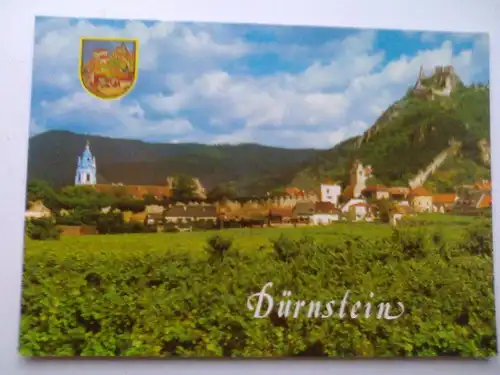 Dürnstein – Ansicht über die Weingärten - Kultur und Gastlichkeit in der Wachau - Duernstein Niederösterreich Österreich (ungelaufen) Ansichtskarte