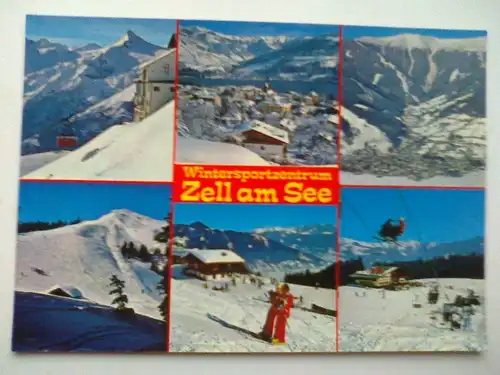 Zell am See - Wintersportzentrum - Schmittenhöhe Seibahn Sonnkogel Sonnalm Lift Lifte Skilift Skilifte etc. Mehrbildkarte - Salzburg Österreich (ungelaufen) Ansichtskarte