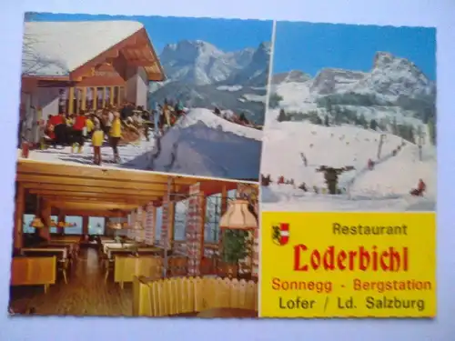 Lofer - Panorama-Restaurant Loderbichl - Sonnegg-Bahn Bergstation Skilift etc. Mehrbildkarte - Salzburg Österreich (ungelaufen) Ansichtskarte