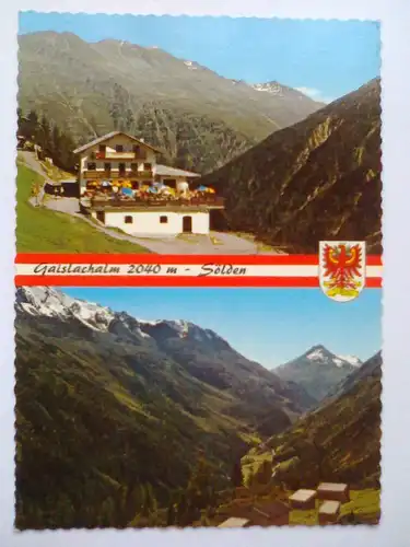 Sölden - Gaislachalm 2040 m - Gasthof Sonnenplatte - Soelden Oetztal Tirol Österreich (ungelaufen, mit Stempel) Ansichtskarte