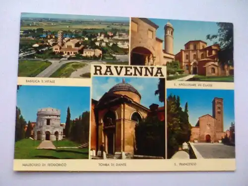 Ravenna - Tomba di Dante Basilica S. Vitale Mausoleum etc. Mehrbildkarte - Emilia-Romagna Italien (ungelaufen) Ansichtskarte
