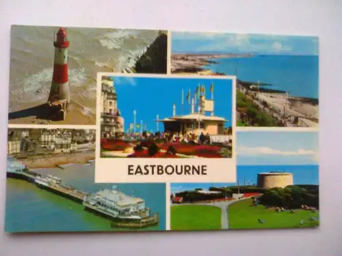Eastbourne - Leuchtturm etc. Mehrbildkarte - England (1986 gelaufen, aber ungestempelt) Ansichtskarte