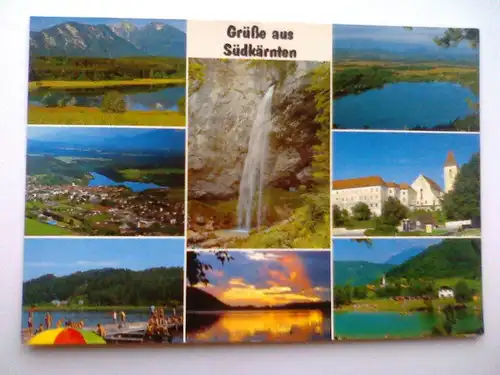 Südkärnten Suedkaernten - Grüße aus Südkärnten - Klopeiner See Wildensteiner Wasserfall etc. Mehrbildkarte - Österreich (vor 1994 gelaufen) Ansichtskarte