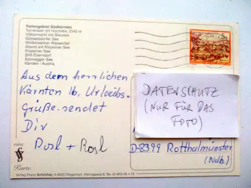 Südkärnten Suedkaernten - Grüße aus Südkärnten - Klopeiner See Wildensteiner Wasserfall etc. Mehrbildkarte - Österreich (vor 1994 gelaufen) Ansichtskarte