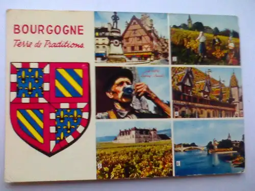 Burgund Bourgogne - Terre de Traditions - Dijon Folklore Beaune Clos Vougeot etc. Mehrbildkarte - Frankreich (vor 1994 gelaufen) Ansichtskarte