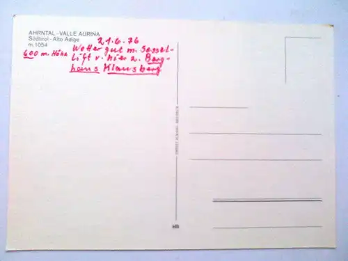 Ahrntal - Steinhaus in Ahrn - Mehrbildkarte - Südtirol Italien (ungelaufen, aber 1976 etwas beschrieben) Ansichtskarte