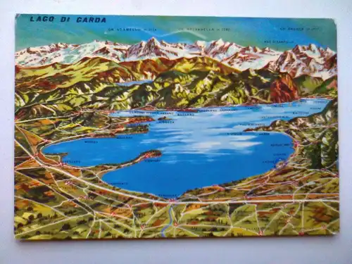 Gardasee - Lago Di Garda - Carta Aera - Italien (ca. 1972 gelaufen) Ansichtskarte