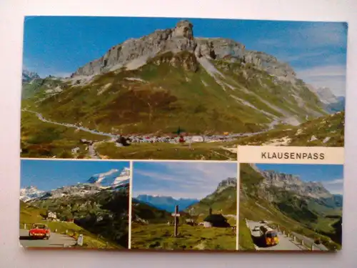 Klausenpass Schweiz - Mehrbildkarte (1973 gelaufen, aber inzwischen ohne Briefmarke) Ansichtskarte
