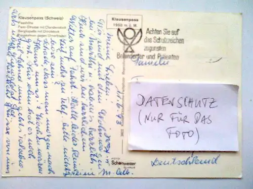 Klausenpass Schweiz - Mehrbildkarte (1973 gelaufen, aber inzwischen ohne Briefmarke) Ansichtskarte