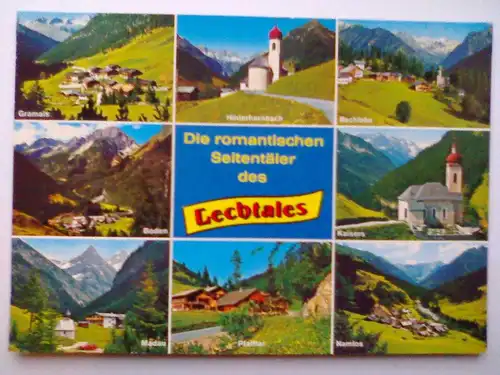 Lechtal - Die romantischen Seitentäler des Lechtales - Bschlabs etc. - Mehrbildkarte (nach 1992 gelaufen) Ansichtskarte