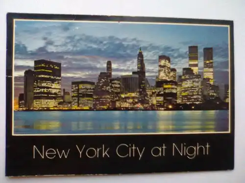 New York City at Night - Nacht - USA Amerika (vor 1994 gelaufen, aber inzwischen ohne Briefmarke) Ansichtskarte
