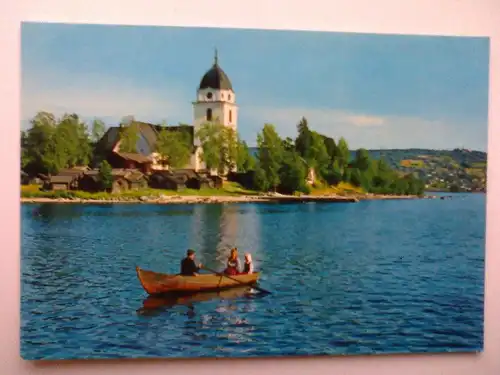 Dalarna - Kirche Boot Ruderboot etc. - Schweden (ungelaufen) Ansichtskarte