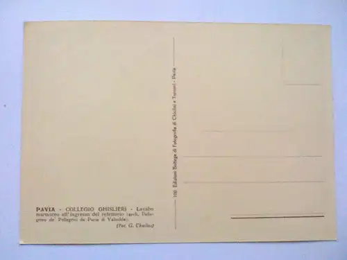 Pavia - Collegio Ghislieri - Waschbecken Lavabo - Lombardei Italien (ungelaufen) Postkarte / Ansichtskarte