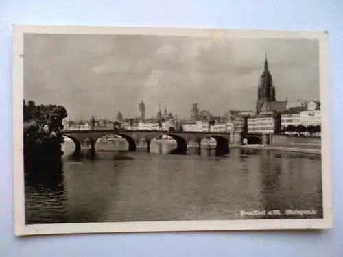 Frankfurt am Main - Mainpartie - Brücke Bruecke etc. - Hessen (ungelaufen) Ansichtskarte