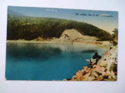 Weißer See - Hochvogesen - Lac Blanc - Am weißen See in den Hochvogesen - Elsass (1916 als FELDPOST gelaufen Ersatz-Regiment) Ansichtskarte