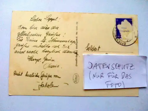 Ottersweier - Wallfahrtsort Maria Linden bei Ottersweier - Baden-Württemberg (gelaufen, aber Briefmarke beschädigt) Ansichtskarte