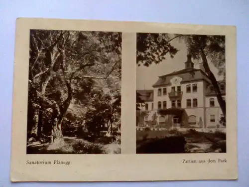 Planegg / München - Sanatorium - Partien aus dem Park - Baum Bäume Baeume etc. - Mehrbildkarte - Bayern (1935 gelaufen) Ansichtskarte