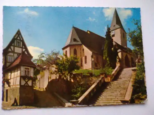 Bad Orb im Spessart - Kleinstes Haus und St. Martinskirche - Hessen (1970 gelaufen) Ansichtskarte