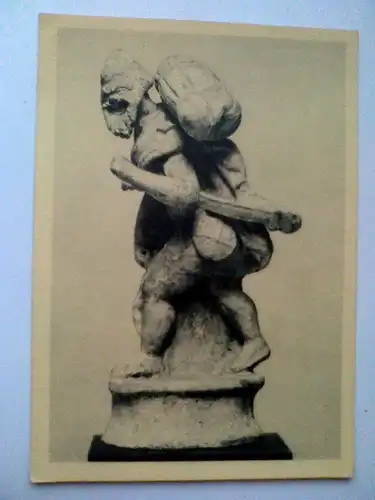 Berlin - Staatliche Museen - Antiquarium - Tonstatuette Schauspieler Soldatenbursche (ungelaufen) Postkarte / Ansichtskarte