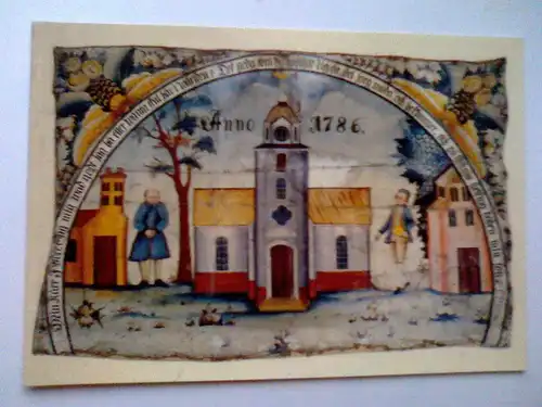 Dalarna - Kirche Malerei - Schweden (ungelaufen) Postkarte / Ansichtskarte