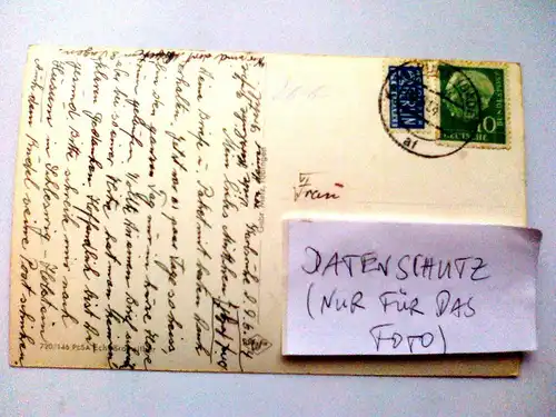 Karlsruhe - Grüsse aus Karlsruhe - Landesmuseum Stadtteilansichten etc. Mehrbildkarte - Baden-Württemberg (1954 gelaufen) Ansichtskarte