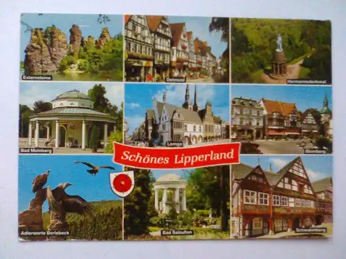 Lippe - Schönes Lipperland - Mehrbildkarte - Nordrhein-Westfalen (1988 gelaufen (Rückseite = Papier rechts etwas beschädigt) Ansichtskarte