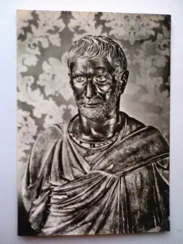 Rom - Capitolinisches Museum - Mannesbildnis wahrscheinlich von Junius Brutus - Skulptur - Italien (1970 gelaufen) Postkarte / Ansichtskarte