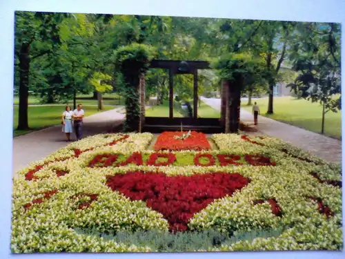 Bad Orb im Spessart - Dr.-Scherf-Denkmal im Kurpark - Blumenbeet mit Herz - Hessen (ungelaufen) Ansichtskarte