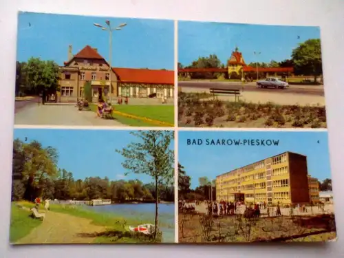 Bad Saarow-Pieskow - Bahnhofs-Hotel Schule etc. Mehrbildkarte - Brandenburg (ungelaufen) Ansichtskarte