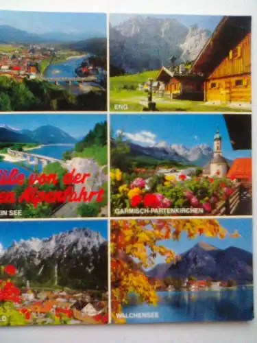 Alpen - Grüße von der Großen Alpenfahrt - Schloss Linderhof Eng etc. Mehrbildkarte von der Grossen Alpenfahrt - Große Alpenfahrt Schloß - Bayern (ungelaufen) Ansichtskarte