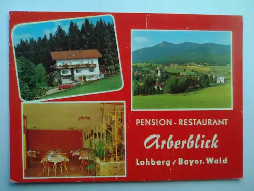 Lohberg / Cham - Pension Restaurant Arberblick - Panorama etc. Mehrbildkarte - Bayern (ungelaufen, aber mehrfach geknickt etc., mit Stempel der Pension) Ansichtskarte