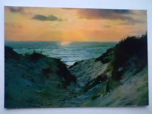 Meer - Abendstimmung am Meer - Sonnenuntergang (1961 gelaufen, Papier auf der Rückseite etwas beschädigt) Ansichtskarte
