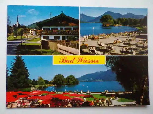 Bad Wiessee - Sonnenschirme etc. Mehrbildkarte - Bayern (ca. 1990 gelaufen) Ansichtskarte