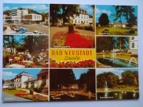 Bad Neustadt / Saale - Kurgarten etc. Mehrbildkarte - Bayern (ungelaufen, aber beschrieben) Ansichtskarte