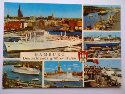 Hamburg - Deutschlands größter Hafen - Schiff Schiffe etc. Mehrbildkarte (ca. 1984 gelaufen) Ansichtskarte