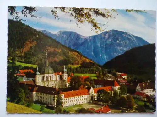 Ettal - Benediktinerkloster Ettal gegen Estergebirge - Bayern (1977 gelaufen) Ansichtskarte