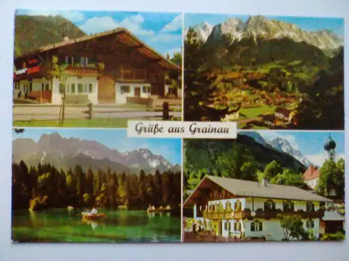 Grainau - Grüße aus Grainau - Zugspitzdorf und Badersee - Boot Boote etc. Mehrbildkarte - Bayern (ca. 1982 gelaufen) Ansichtskarte