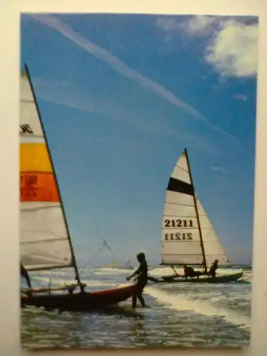 Katamarane in St. Peter-Ording - Karte von 1981 - Katamaran (1988 gelaufen) Ansichtskarte