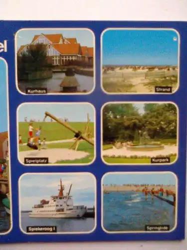 Neuharlingersiel - Nordseebad - Hafen Schiff Spiekeroog I Schiffe etc. Mehrbildkarte - Niedersachsen (ca. 1993 gelaufen, 2 kleine Löcher oben) Ansichtskarte